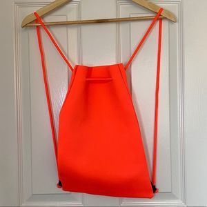 triangl swimwear Neon Orange Drawstring Backpack